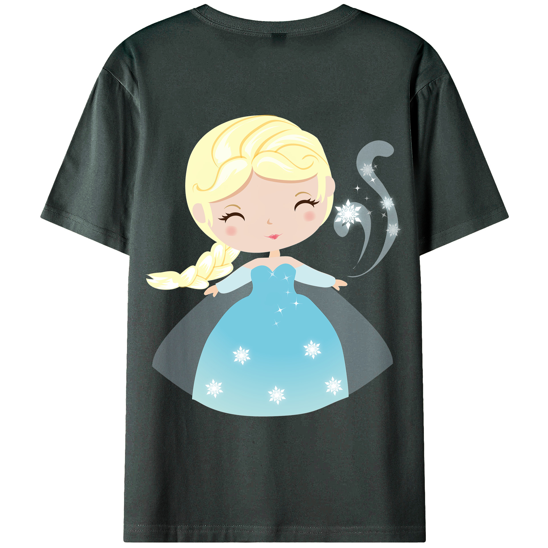 （画像用） アナと雪の女王 アンナ エルサ Frozen Anna Elsa 綿100％ メンズ半袖Tシャツ（バックプリント） 通気性
